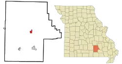 Location of Eminence, Missouri