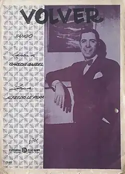 Sheet music of the tango Volver