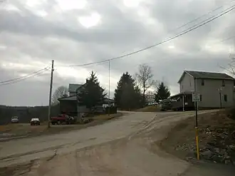 The community of Shunk, within Fox Township along the side of State Route 154 as seen in February 2012.