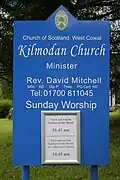 Sign, Kilmodan Church