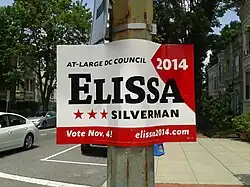Elissa Sliverman Sign during the 2014 local elections