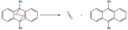 Retro-Diels Alder formation of singlet oxygen