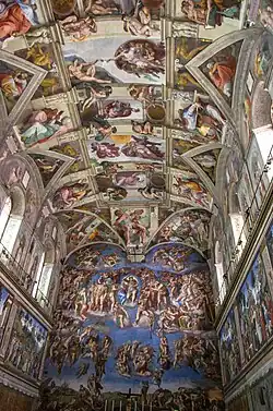 Image 81The Sistine Chapel ceiling, with frescos done by Michelangelo (from Culture of Italy)