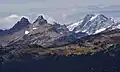 Sitting Bull Mountain and Dome Peak seen from Spider Gap