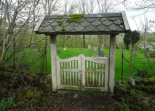 Entrance to the cemetery at the old church