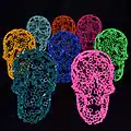 Skull statues by Rainer Lagemann
