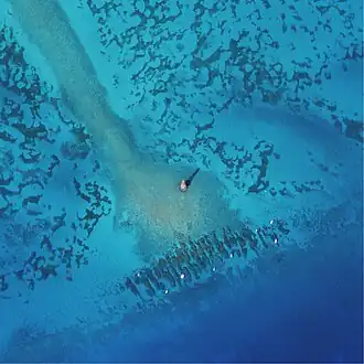 Sombrero Key Light at center, and the reef within the Sanctuary Preservation Area is to the south of it.