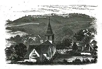 A drawing of the village by Fichot