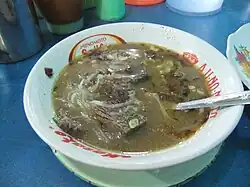 Sop saudara served with buffalo meat