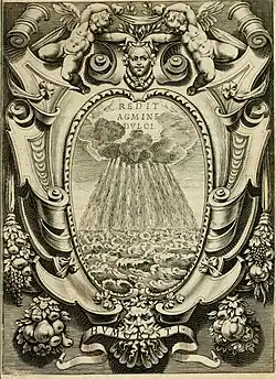 Sketch of the coat of arms; refer to article text for description