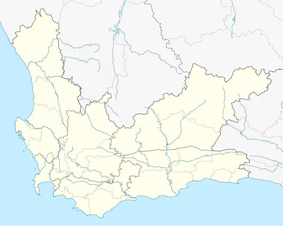 Map showing the location of Cape Winelands Biosphere Reserve