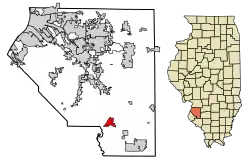 Location of New Athens in St. Clair County, Illinois.