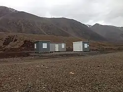 Buildings (containers) of Adam Mickiewicz University Polar Station "Petuniabukta" on Spitsbergen