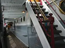 Stairway between decks, portside