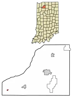 Location of San Pierre in Starke County, Indiana.