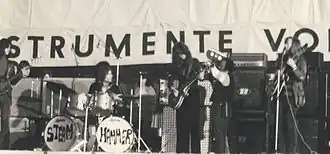 Steamhammer in concert, Hamburg, West Germany, Easter 1970. Steve Davy is on the far left.