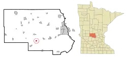 Location of Roscoe within Stearns County, Minnesota