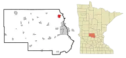 Location of Saint Stephen within Stearns County, Minnesota