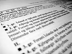 The constitution of Iceland in close-up