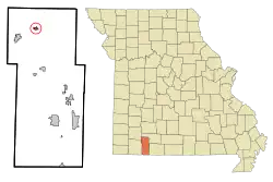 Location of Hurley, Missouri