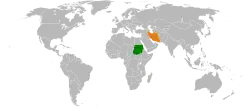 Map indicating locations of Sudan and Iran