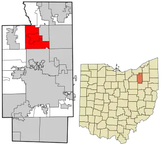 Location in Summit County and the state of Ohio.