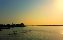 Sunset View at Cotton Barrage in Rajamahendravaram City.