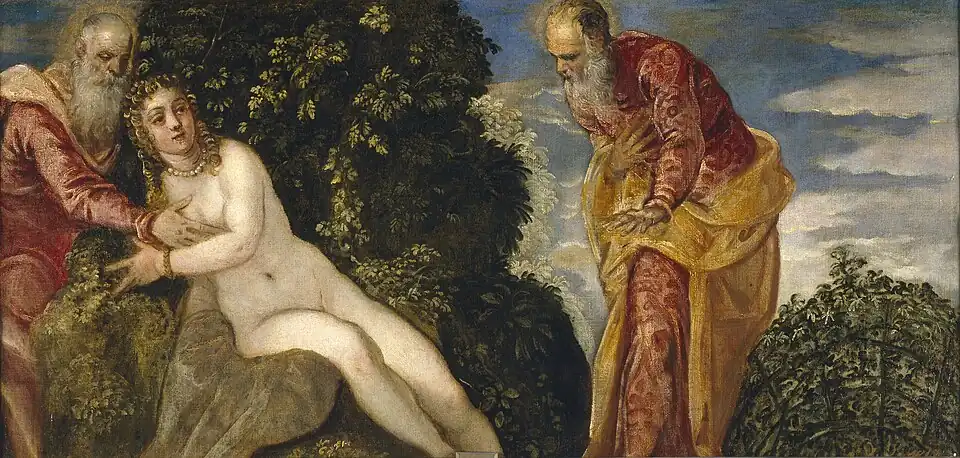 Domenico Tintoretto, Susanna and the Elders (c. 1552–1555), Museo del Prado