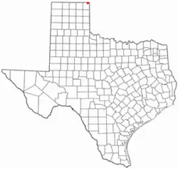 Location of Follett, Texas