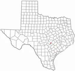 Location of Uhland, Texas