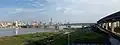 Taipei Bridge seen from Sanchong in 2007 The elevated Huánhé Expressway is on the right