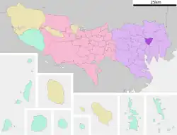 Location of Taitō in Tokyo