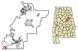 Location of Talladega Springs in Talladega County, Alabama.