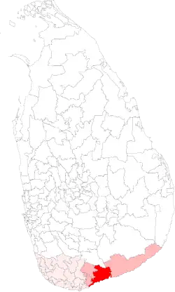 Location of Tangalle