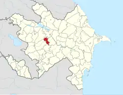 Map of Azerbaijan showing Tartar District