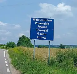 A roadsign for the gmina