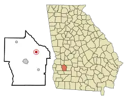 Location in Terrell County and the state of Georgia