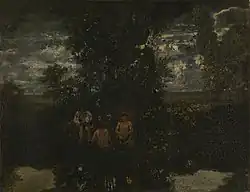 Possibly by Théodore Rousseau, Moonlight: The Bathers, NG3269
