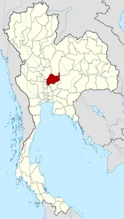 Map of Thailand highlighting Lop Buri province