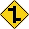 Offset road junction, left and right