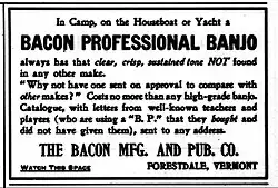 The Bacon Manufacturing and Publishing Company, advertisement, Cadenza magazine, July 1908