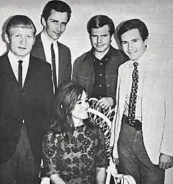 Hester (seated) with the Bobby Fuller Four in 1966