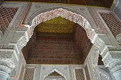 Lambrequin arch with muqarnas intrados in the Saadian Tombs, Marrakesh (16th century, Saadi period)