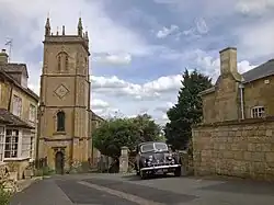 St Peter & St Paul Church, Blockley and the Riley RMA[21] used for filming Father Brown