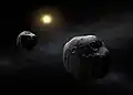 Artist's impression of the double asteroid 90 Antiope