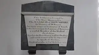 One of many memorial plaques in the church