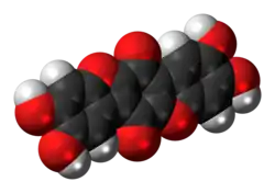 Space-filling model of the thelephoric acid molecule
