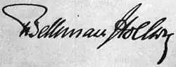 Signature of Theobald von Bethmann Hollweg