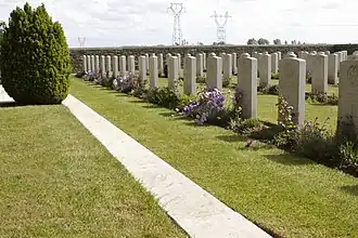 The British war cemetery in Thiennes