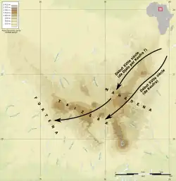 Map showing the migration of other clans to the Tibesti from Kufra, Cyrenaica and Jalu